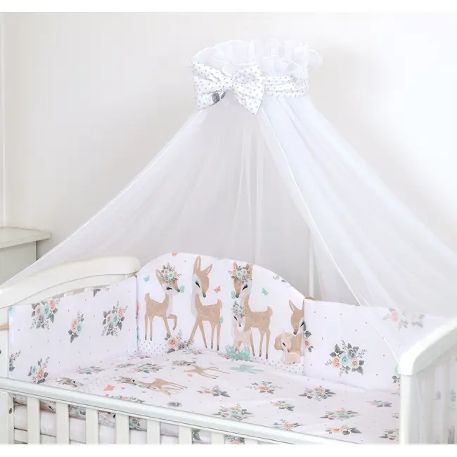 Baldachin Din Tul Cu Funda Cu Buline + Suport Universal Din Metal Pentru Patut, Amy   Set Complet 300x155 Cm Pjb81962