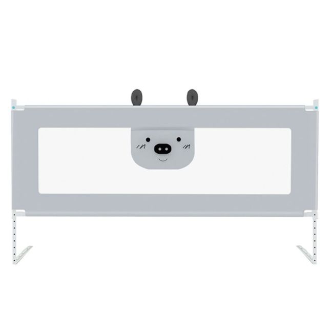 Bariera protectie pat culisanta XXL 200 cm Bears Grey, inaltime reglabila 68-98 cm LVTK5904067518209