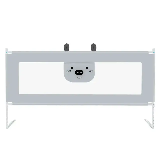 Bariera protectie pat culisanta xxl 200 cm bears grey, inaltime reglabila 68-98 cm lvtk5904067518209