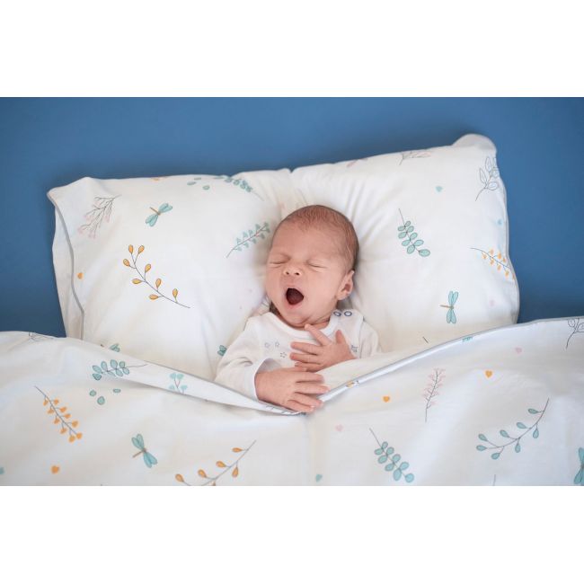 Amy - Lenjerie 3 Piese Cu Protectie Laterala Airy Din Bumbac,120x60 Cm, Bej Pjb80378