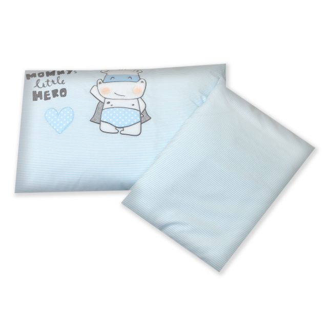 Amy - Lenjerie 3 Piese Cu Protectie Laterala Little Hero Din Bumbac, 120x60 Cm, Blue Pjb80478