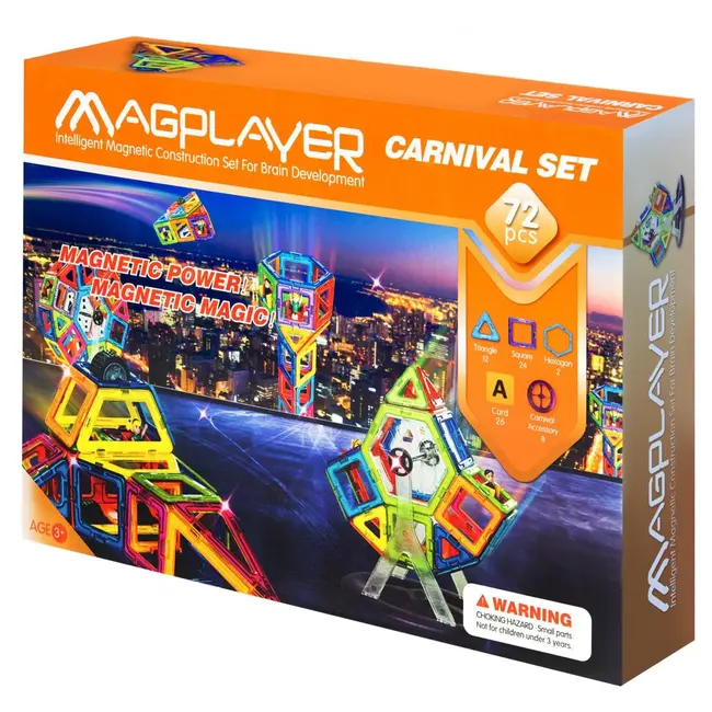 Set de constructie magnetic - 72 piese