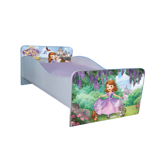 Patut Cu Protectie Printesa Sofia 140x70 Cu Saltea SafeNest, Fara Sertar Ptv2136