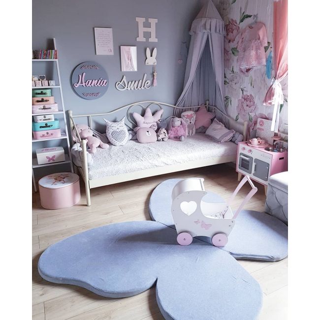 Saltea Fluture Pentru Joaca Din Spuma, Catifea Blue Pjbmata004