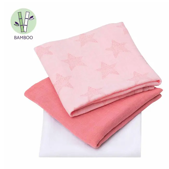 Set 3 paturici de muselina roz Clevamama 3539 SUPclvm_3539