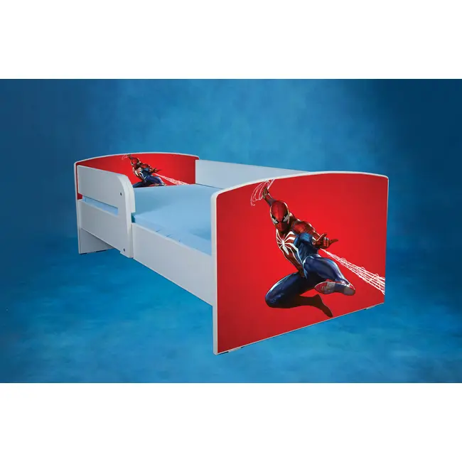Pat Pentru Baieti 2-12 Ani Spider Man 1, Include Saltea SafeNest 160x80 Si Sertar Ptv1652