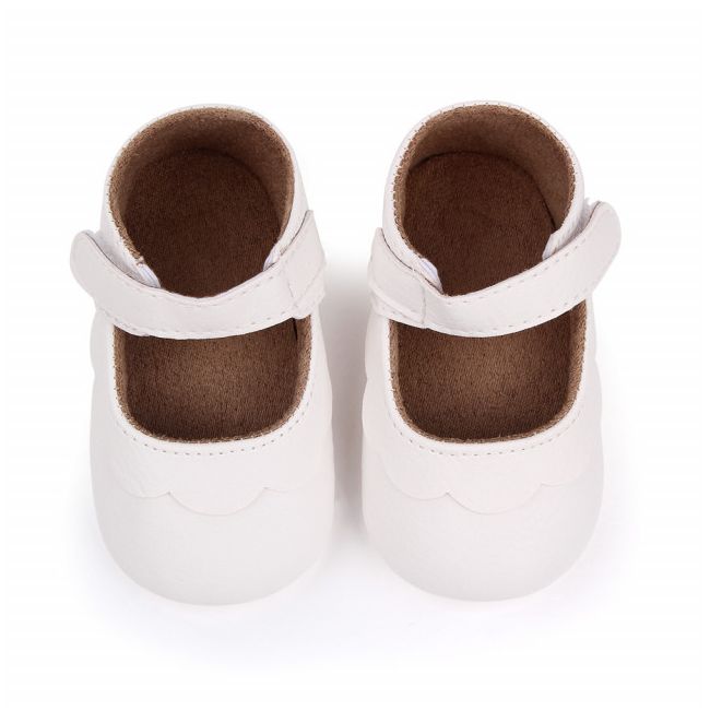 Pantofiori albi cu volanas pentru fetite MBd2556-4-sa2.3-6 luni (Marimea 18 incaltaminte)