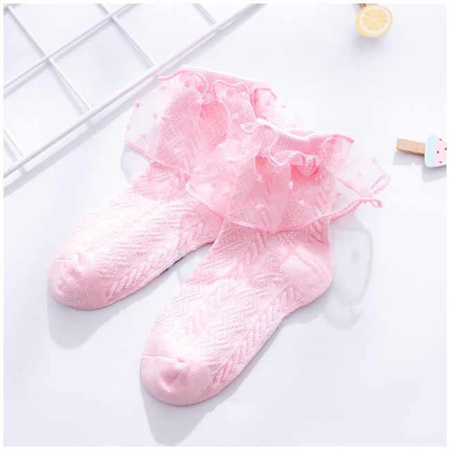 Sosetele cu model din tesatura si volanas din tulle MDSKK153