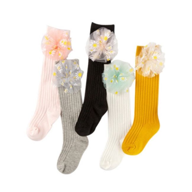Sosete trei sferturi cu floare din tulle ADSKK109-C6