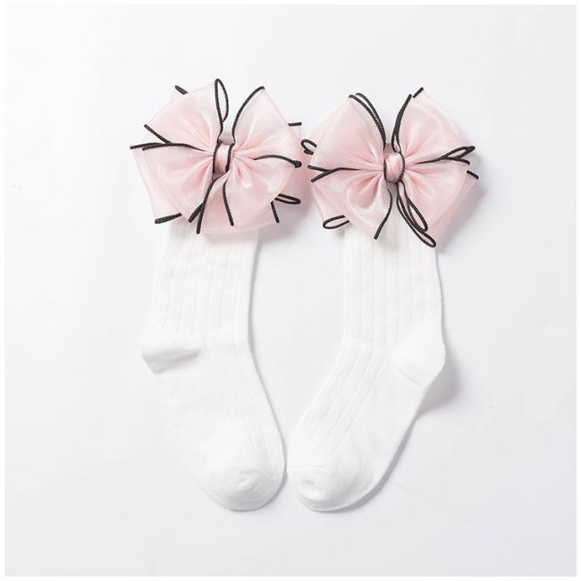 Sosete trei sferturi cu fundita din organza MDSKK112-C12