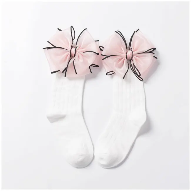 Sosete trei sferturi cu fundita din organza MDSKK112-C12