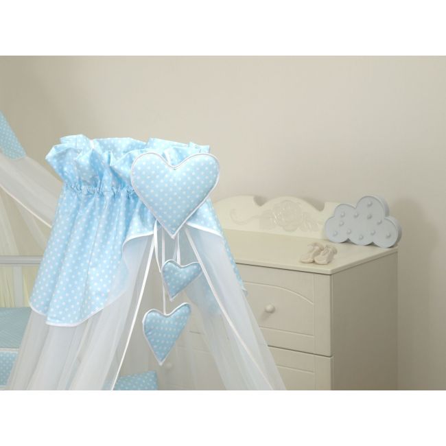 Amy - Baldachin Din Tul, Bear Heart Blue, Suport De Prindere Inclus, 600x160 Cm Pjb68864+s