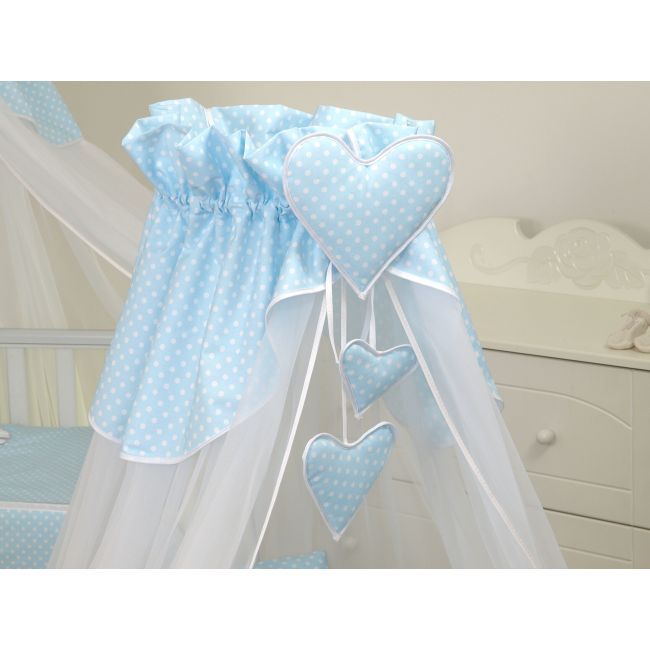 Amy - Baldachin Din Tul, Bear Heart Blue, Suport De Prindere Inclus, 600x160 Cm Pjb68864+s
