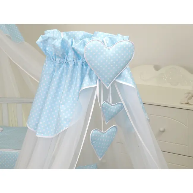 Amy - Baldachin Din Tul, Bear Heart Blue, Suport De Prindere Inclus, 600x160 Cm Pjb68864+s