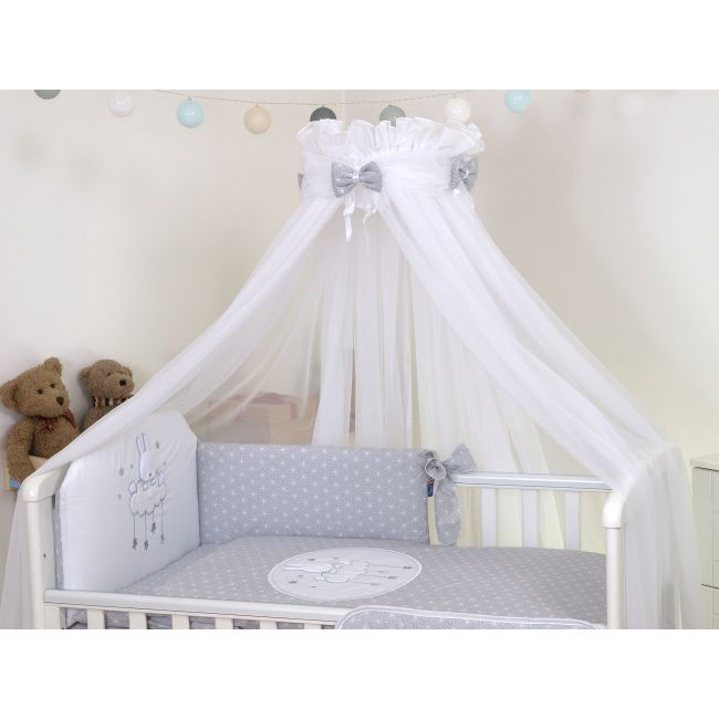 Amy - Baldachin Din Tul, Sky Bunny Gri, Suport De Prindere Inclus, 600x160 Cm Pjb68775+s