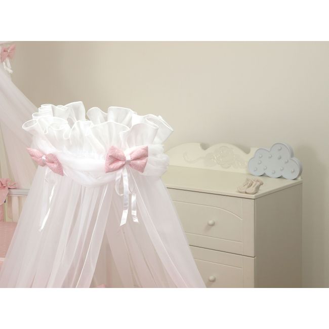 Amy - Baldachin Din Tul, Sky Bunny Roz, Suport De Prindere Inclus, 600x160 Cm Pjb68729+s