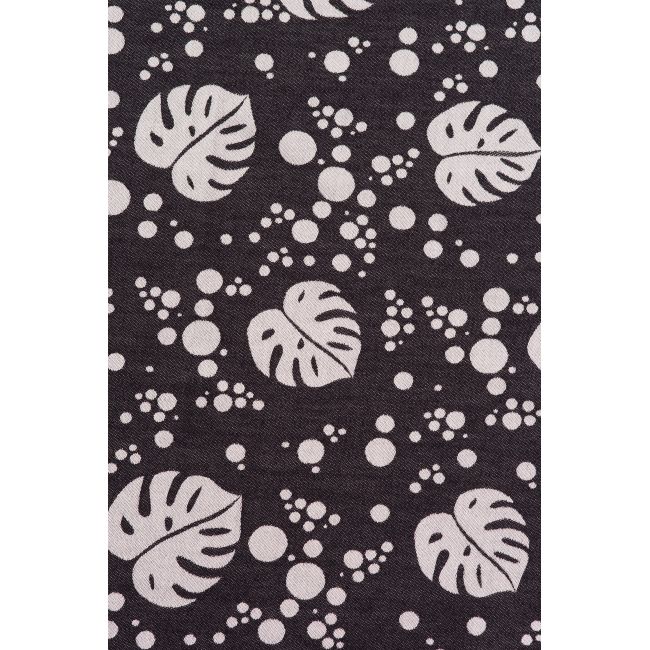 Wrap tesut isara philodendra black denim