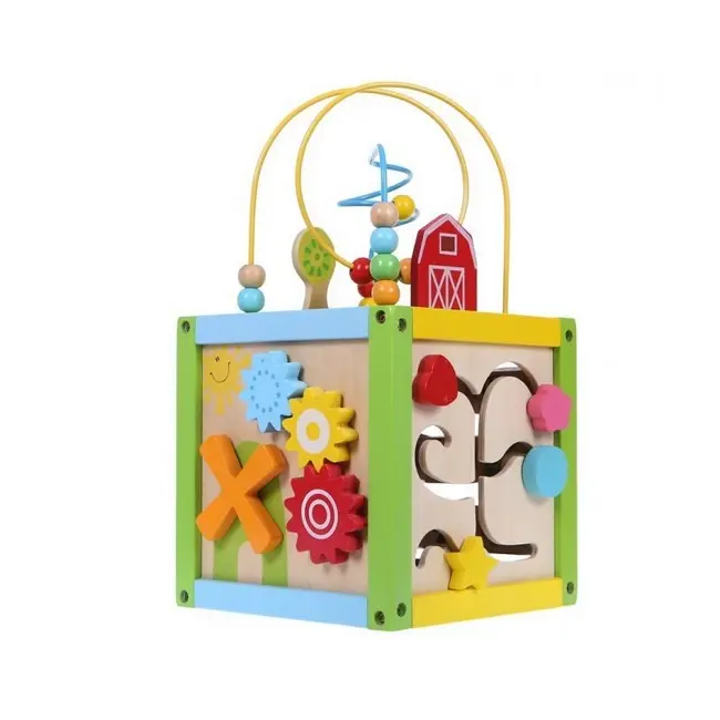 Cub educational din lemn 1004p ecotoys ede1004p