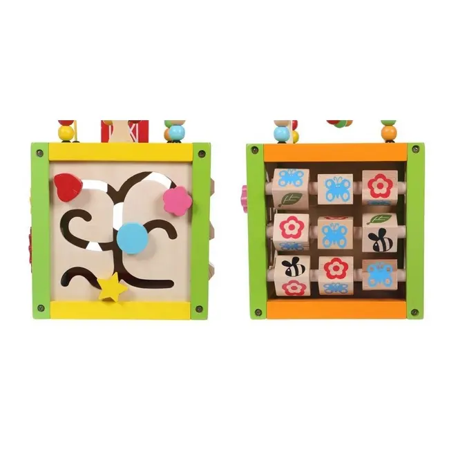 Cub educational din lemn 1004p ecotoys ede1004p