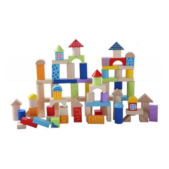 Cuburi din lemn ecotoys (100 bucati) ede2007