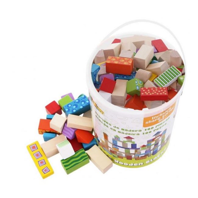 Cuburi din lemn ecotoys (100 bucati) ede2007