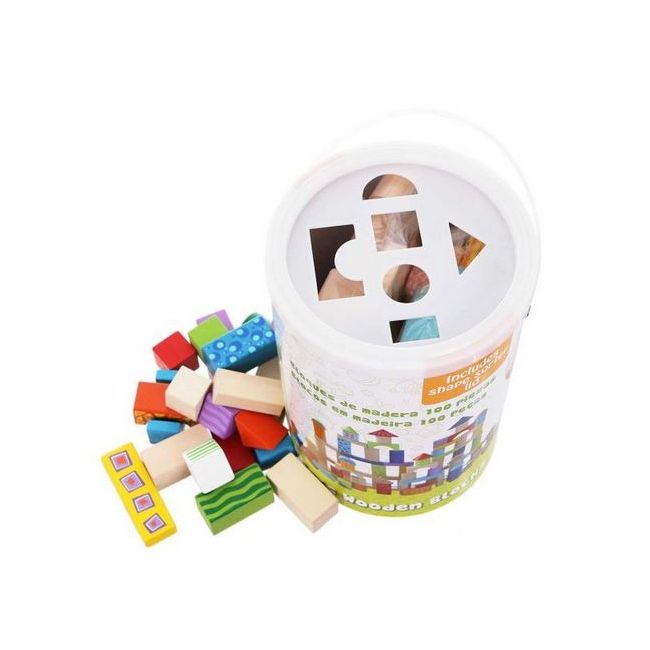Cuburi din lemn ecotoys (100 bucati) ede2007