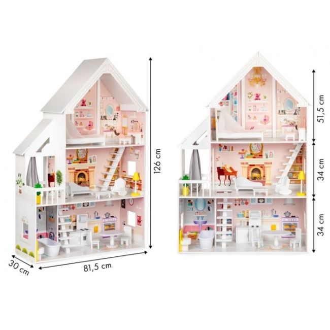Casuta de papusi din lemn xxl ecotoys 4127 edeedi4127