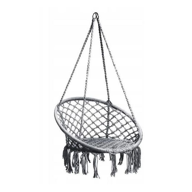 Leagan suspendat pentru interior/exterior, cu spatar, cuib de barza, gri, gw-076 edeedigw-076grey