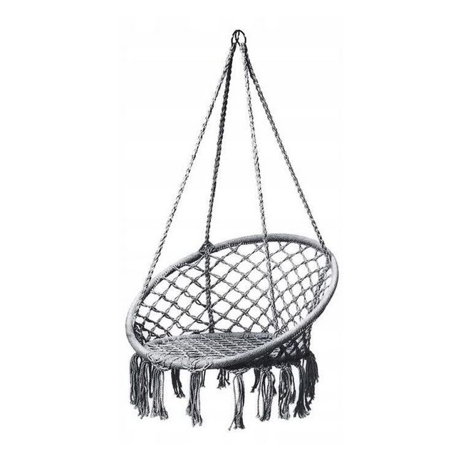 Leagan suspendat pentru interior/exterior, cu spatar, cuib de barza, gri, gw-076 edeedigw-076grey