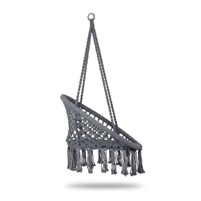 Leagan suspendat pentru interior/exterior, cu spatar, cuib de barza, gri, gw-076 edeedigw-076grey