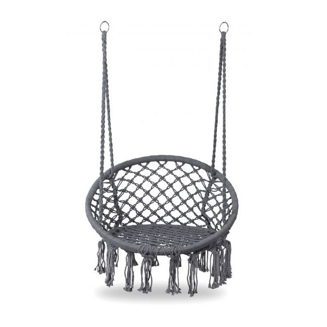 Leagan suspendat pentru interior/exterior, cu spatar, cuib de barza, gri, gw-076 edeedigw-076grey