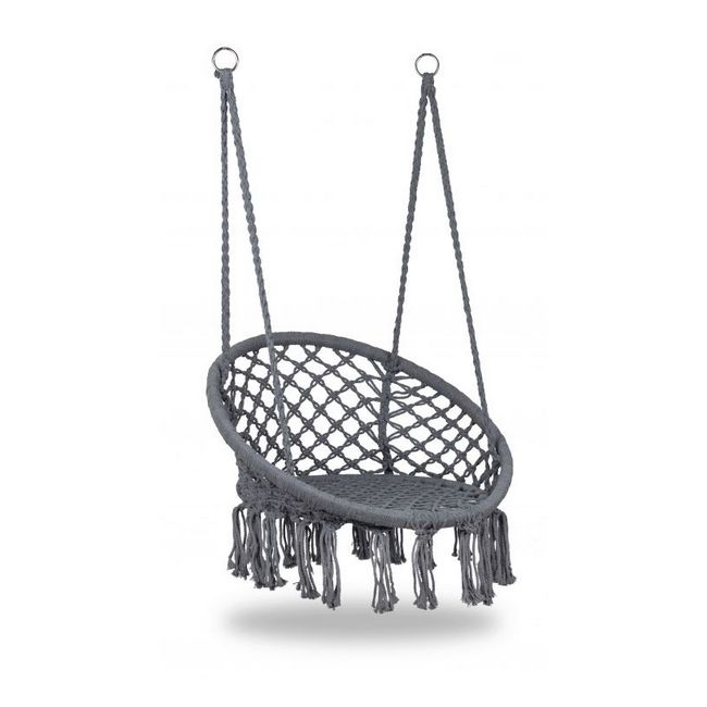 Leagan suspendat pentru interior/exterior, cu spatar, cuib de barza, gri, gw-076 edeedigw-076grey