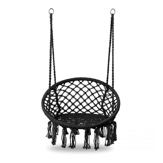 Leagan suspendat pentru interior/exterior, cu spatar, cuib de barza, negru, gw-076 edeedigw-076black