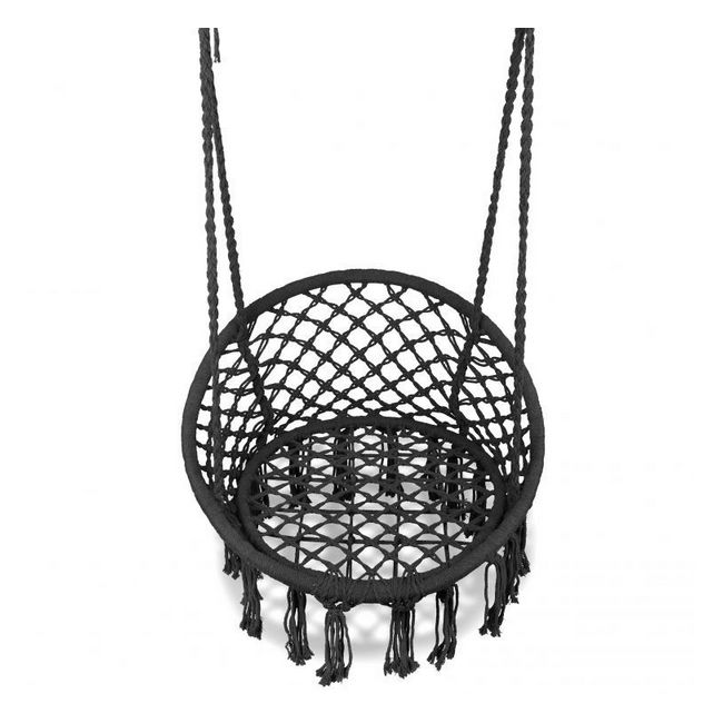 Leagan suspendat pentru interior/exterior, cu spatar, cuib de barza, negru, gw-076 edeedigw-076black