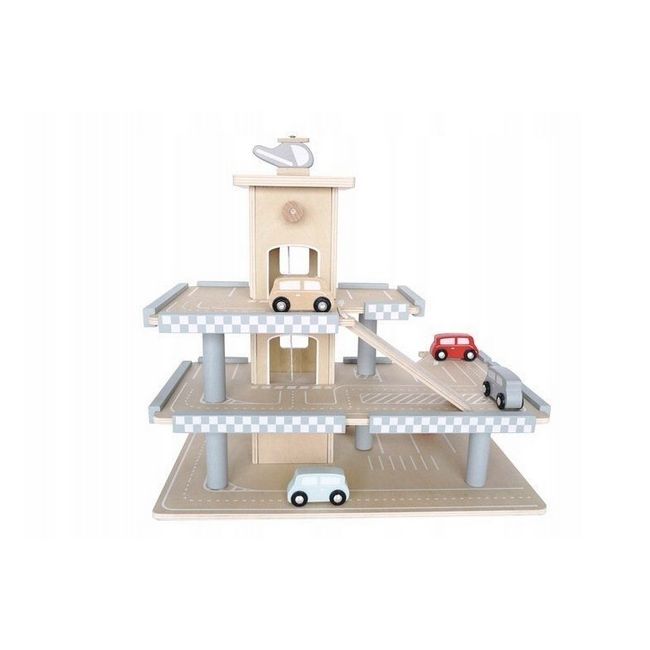 Parcare din lemn cu etaje si lift ecotoys ca12104 edeedica12104