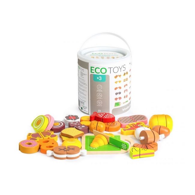 Set alimente din lemn ecotoys 23 buc edeeditl87115