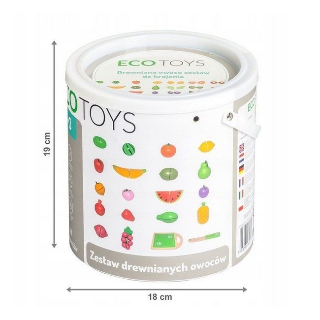Set fructe din lemn ecotoys 20 buc edeeditl87114
