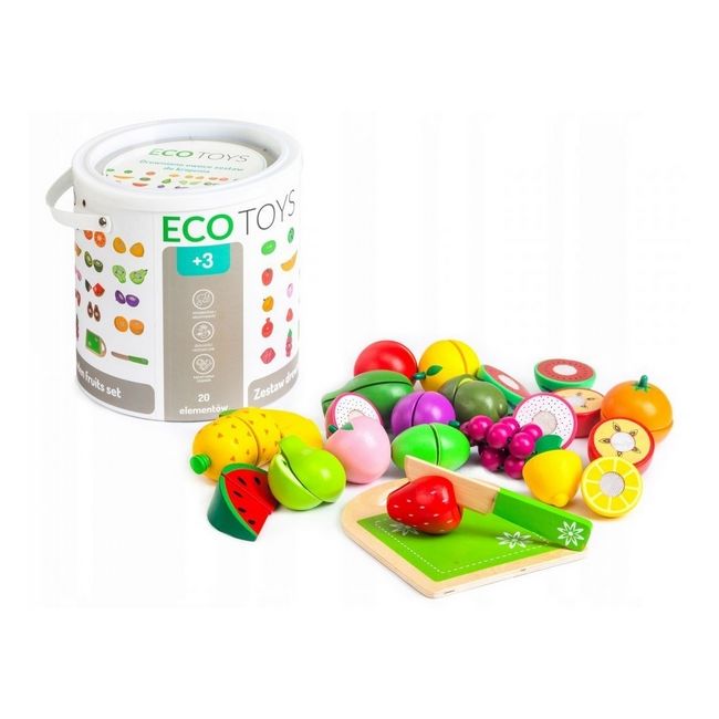 Set fructe din lemn ecotoys 20 buc edeeditl87114