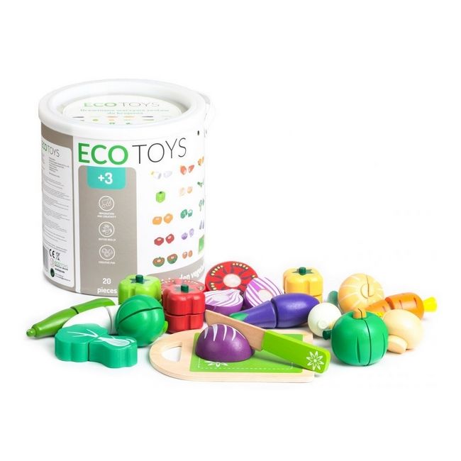 Set legume din lemn ecotoys 20 buc edeeditl87113