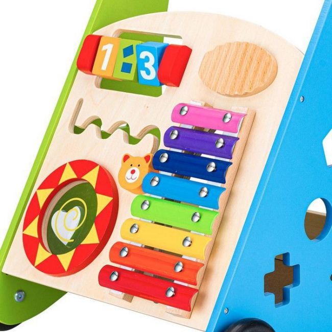 Antemergator educational din lemn cu tambal si blocuri ecotoys tl00011 edeeditl00011