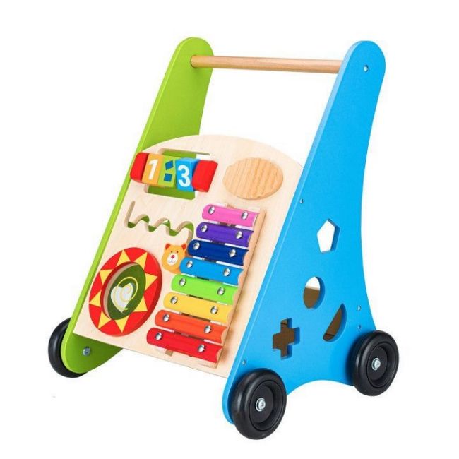 Antemergator educational din lemn cu tambal si blocuri ecotoys tl00011 edeeditl00011