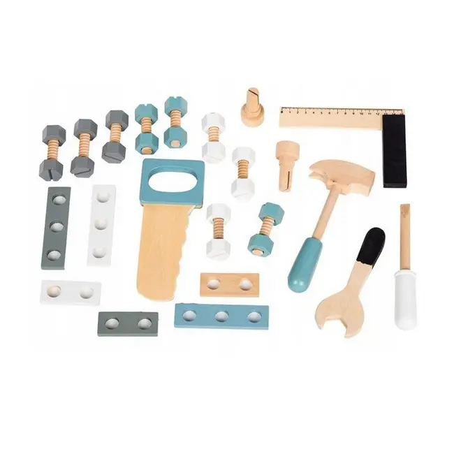 Banc de lucru cu unelte din lemn cu 32 de elemente ecotoys 1172 edeedi1172