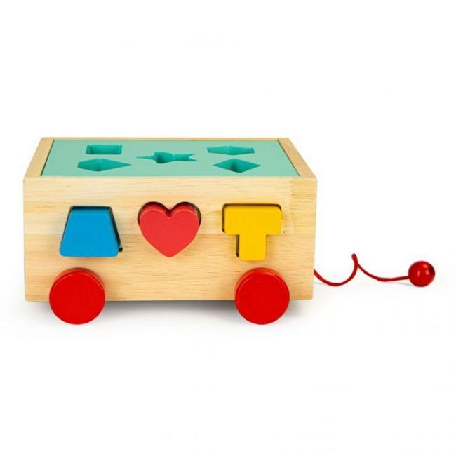 Carucior educational cu blocuri din lemn ecotoys hm015197 edeedihm015197