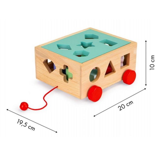 Carucior educational cu blocuri din lemn ecotoys hm015197 edeedihm015197