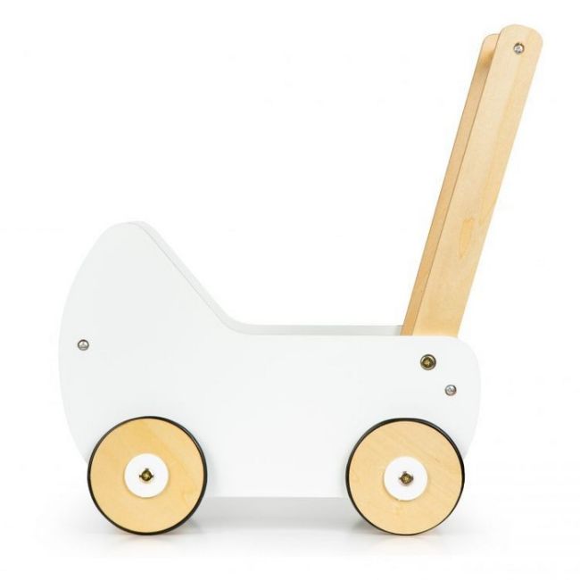 Carucior pentru papusi din lemn ecotoys esc-w-0173 edeediesc-w-0173