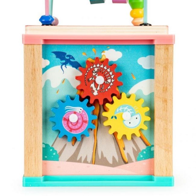 Cub educational din lemn ecotoys dino hm015471 edeedihm015471