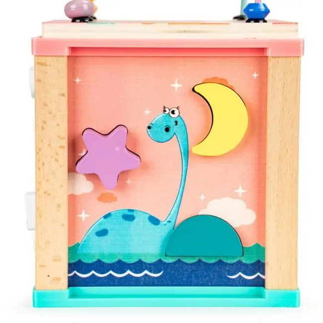 Cub educational din lemn ecotoys dino hm015471 edeedihm015471