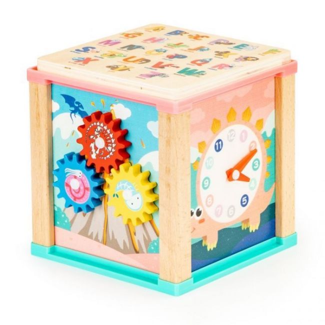 Cub educational din lemn ecotoys dino hm015471 edeedihm015471