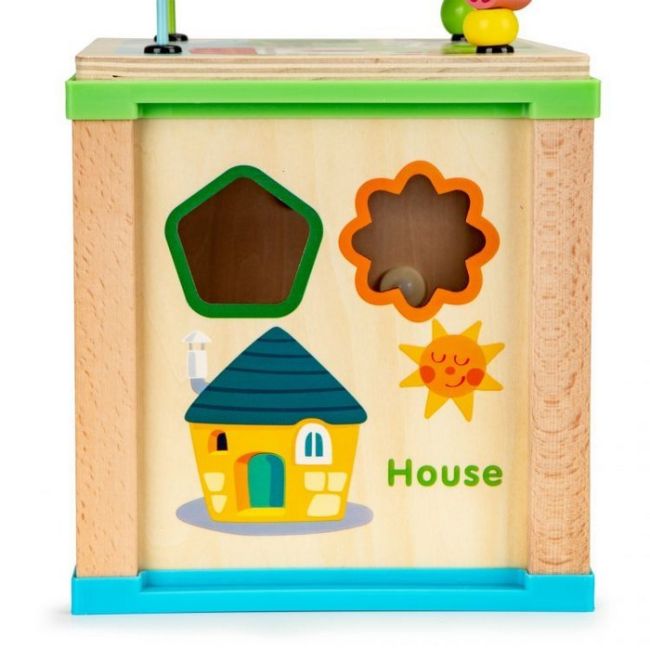 Cub educational din lemn cu tabla ecotoys hm015470 edeedihm015470