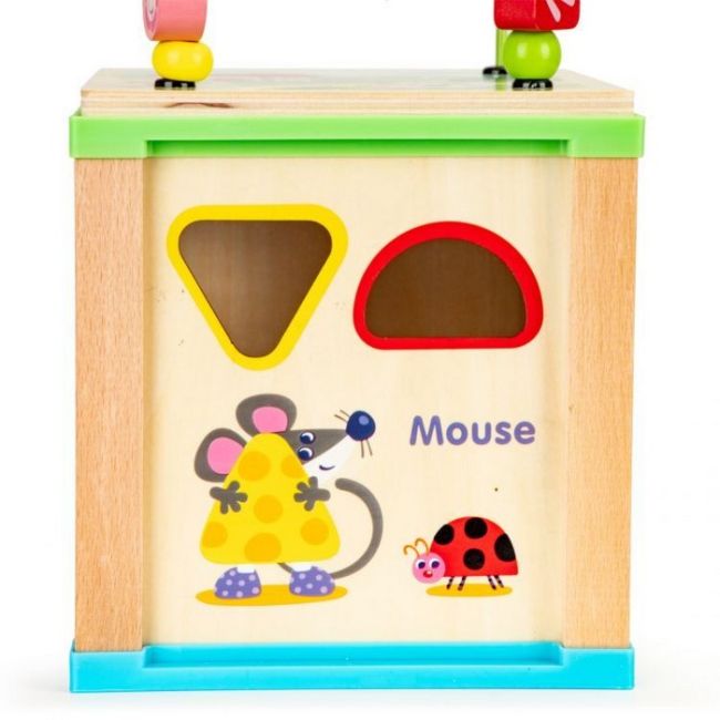 Cub educational din lemn cu tabla ecotoys hm015470 edeedihm015470